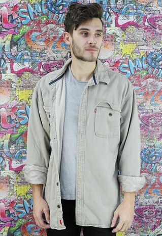 LEVI'S 80S SHERPA FLEECE LINED VINTAGE DENIM SHIRT JACKET