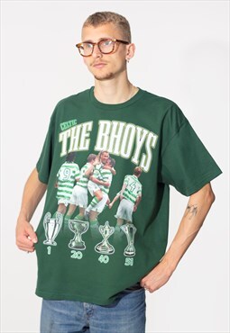 Glasgow Celtic Football Unisex Tee T-Shirt in Green