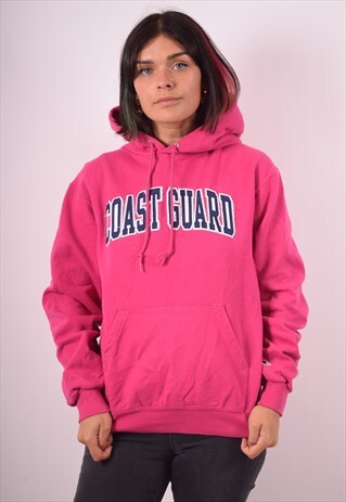 CHAMPION WOMENS VINTAGE HOODIE JUMPER SMALL PINK 90S