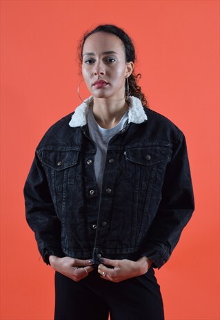 BLACK LEVI'S VINTAGE DENIM SHERPA JACKET