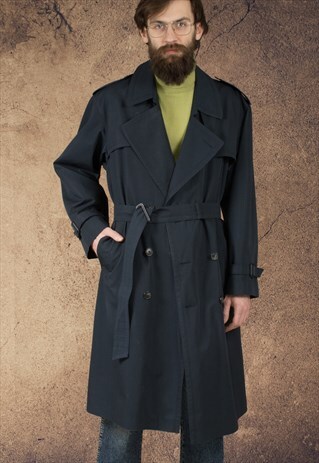 VINTAGE MENS DOUBLE BREASTED TRENCH IN ADAM JENSEN STYLE