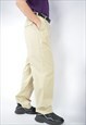 VINTAGE CREAM COLOUR CLASSIC 80'S STRAIGHT SUIT TROUSERS 