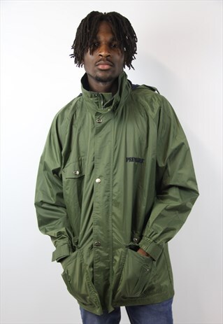 VINTAGE GREEN LONG 90S JACKET