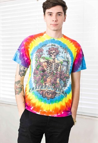 VINTAGE GRATEFUL DEAD TIE DYE T-SHIRT LOGO 90S X 6.3