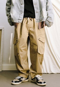Khaki Cargo pants Jeans trousers 