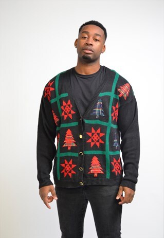 VINTAGE UGLY CHRISTMAS KNIT CARDIGAN