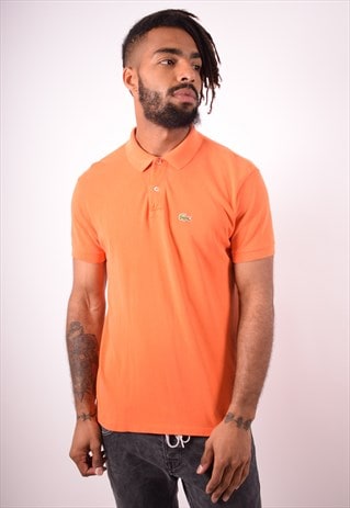 LACOSTE MENS VINTAGE POLO SHIRT LARGE ORANGE 90S