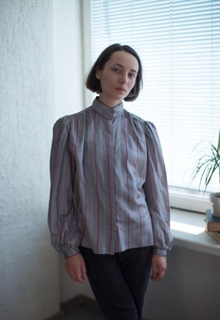 VINTAGE 70'S GREY STRIPED SHIRT