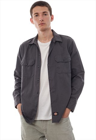 VINTAGE DICKIES SHIRT WORK 90S GREY