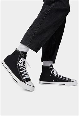 Black Canvas High Top Trainers