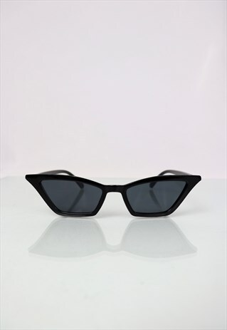 BLACK THIN RECTANGLE SUNGLASSES