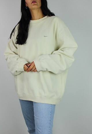 VINTAGE NIKE SWEATSHIRT JUMPER W TICK LOGO FRONT