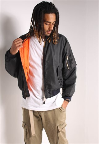 VINTAGE 90'S MA-1 BOMBER JACKET BLACK