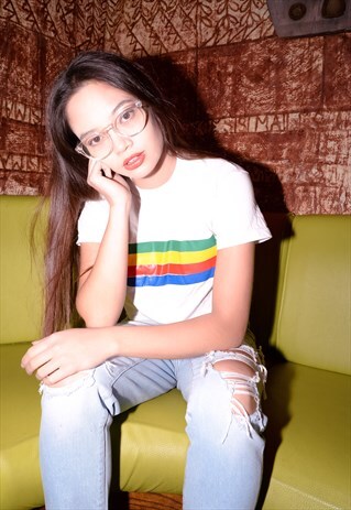 RAINBOW STRIPE T SHIRT