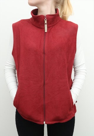 WOOLRICH - RED FLEECE GILET - MEDIUM