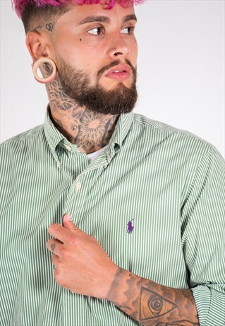 VINTAGE 80S CLASSIC POLO RALPH LAUREN LINEN SHIRT / 4952