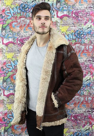VINTAGE AVIATOR/FLYING JACKET. SHEARLING SHEEP SKIN. UNISEX.
