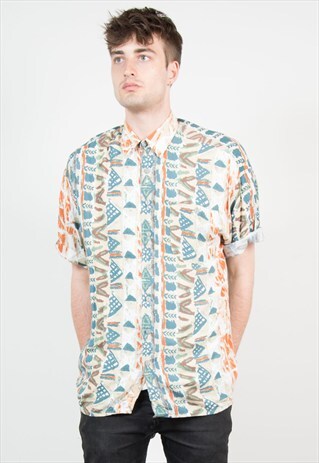 VINTAGE 90'S CRAZY PATTERN FESTIVAL SHIRT
