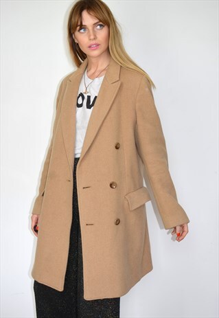 VINTAGE 70S CAMEL BROWN WOOL & CASHMERE COAT
