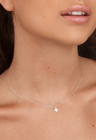 TINY DIAMOND NECKLACE STERLING SILVER