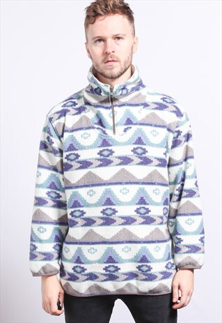 VINTAGE HALF ZIP FLEECE TOP