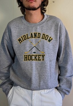 Vintage Y2k Midland Dow Hockey Crewneck Sweater