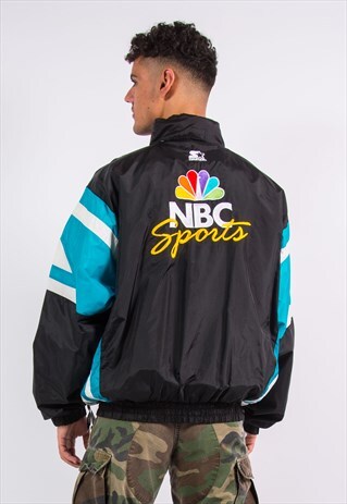 VINTAGE STARTER WINDBREAKER JACKET NBC SPORTS US TV 90'S