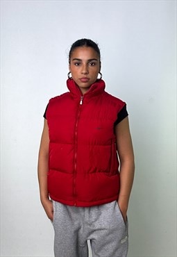 Red y2ks NIKE Puffer Jacket Coat Gilet