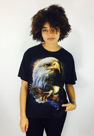 VINTAGE BLACK EAGLE PRINT T SHIRT