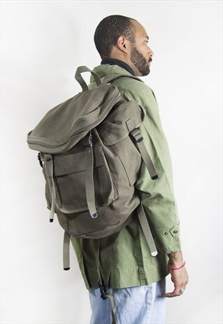 CLASSIC MILITARY SURPLUS OVERSIZED CANVAS BACKPACK