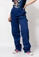 VINTAGE CARGO PANTS IN BLUE WITH WIDE DETACHABLE LEG
