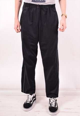 ADIDAS MENS VINTAGE TRACKSUIT TROUSERS XL BLACK 90S