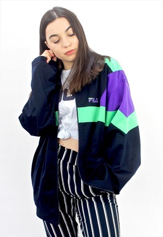 90'S RETRO MULTI-COLOURED OVERSIZED TRACK JACKET