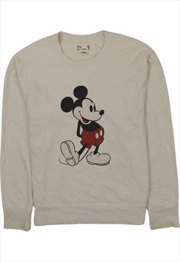 Vintage 90's Uniqlo Sweatshirt Mickey Mouse Crew Neck White