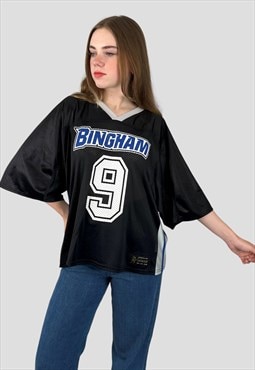 Vintage Bingham Lacrosse Black Perforated Sports Top