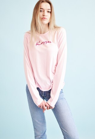 90'S RETRO MINIMALIST PINK KAPPA SPORTS TOP BLOUSE