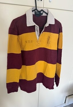 Vintage POLO RALPH LAUREN striped Polo Shirt. Size M