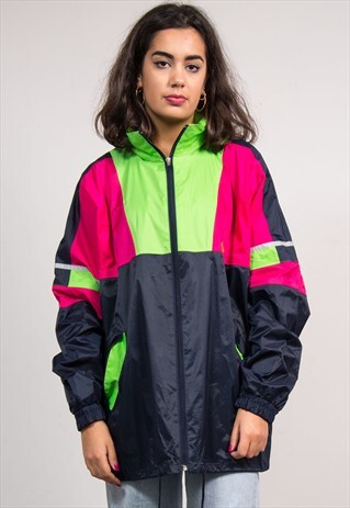 90'S BRIGHT CRAZY COLOUR CAGOULE JACKET