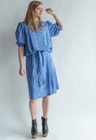 VINTAGE 80S PUFFER SLEEVE DRESS