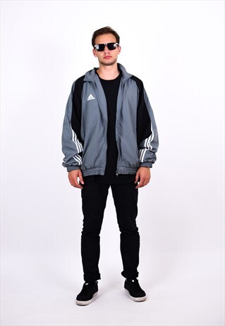 VINTAGE 90S GREY ADIDAS TRACK JACKET