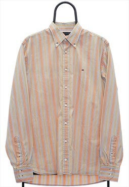 Vintage Tommy Hilfiger Orange Striped Shirt Mens