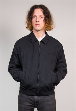 90'S VINTAGE BLACK BURBERRY BOMBER JACKET