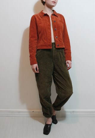 VINTAGE KAKI CORDUROY TROUSERS