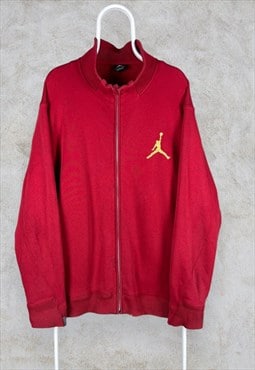 Vintage Jordan Nike Air Sweatshirt Red Full Zip Men's XL