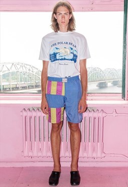 90's Vintage multicolor beach vibe swim shorts