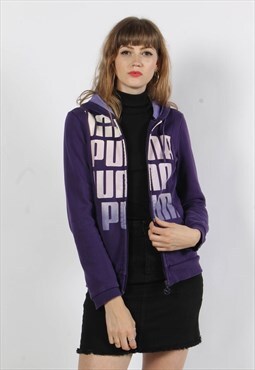Vintage Puma Zip Up Hoodie Purple