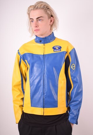 CAMEL MENS VINTAGE YAMAHA JACKET MEDIUM BLUE 90S