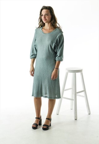 CROCHET BLUE DRESS / KNITTED DRESS