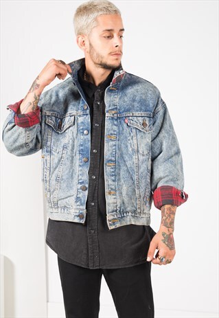 VINTAGE 80S LEVI'S BLANKET DENIM JACKET / S1559