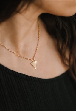 Triangle necklace gold chain pendant gift for her minimalist